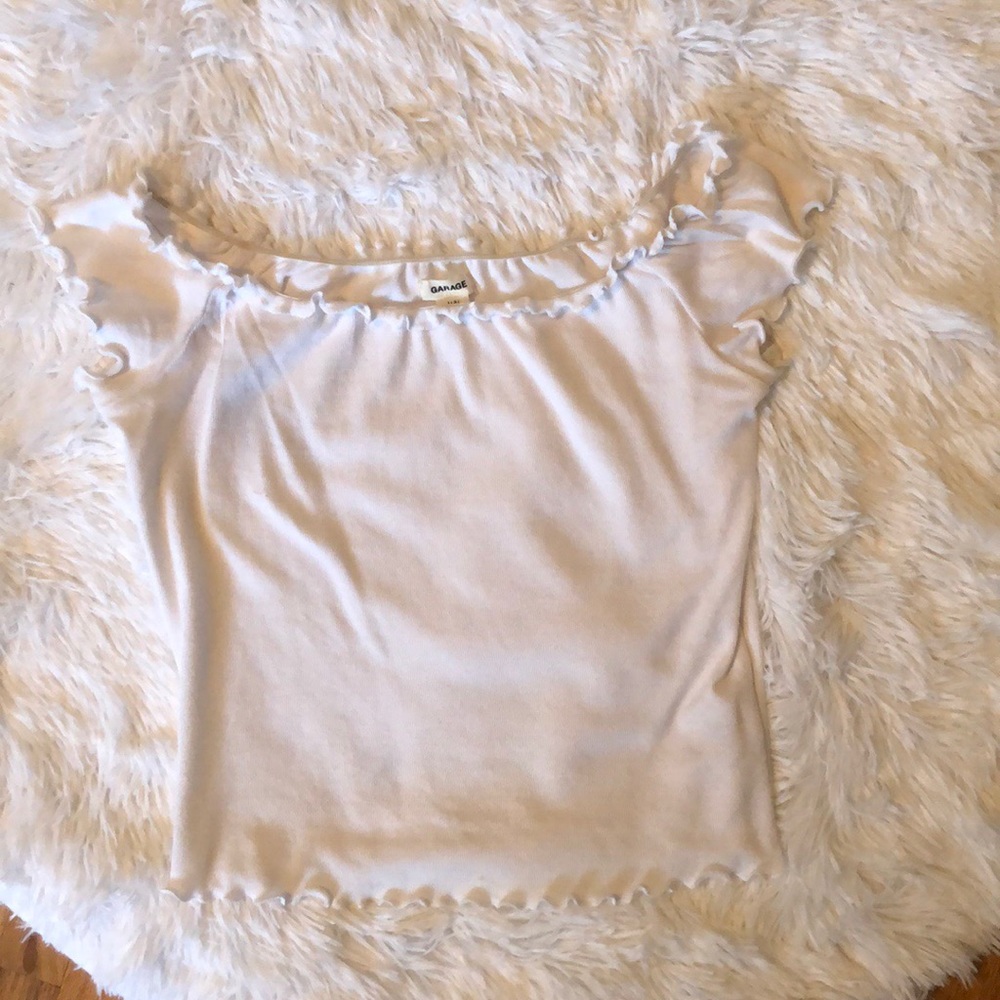 White off the shoulder crop top